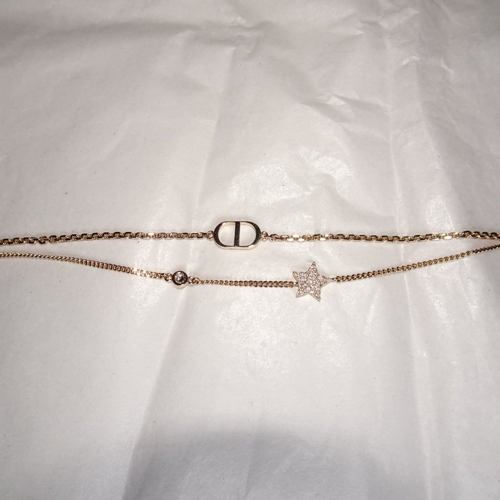 Dior Gold CD Logo Star Crystal Bracelet - Picture 12 of 12